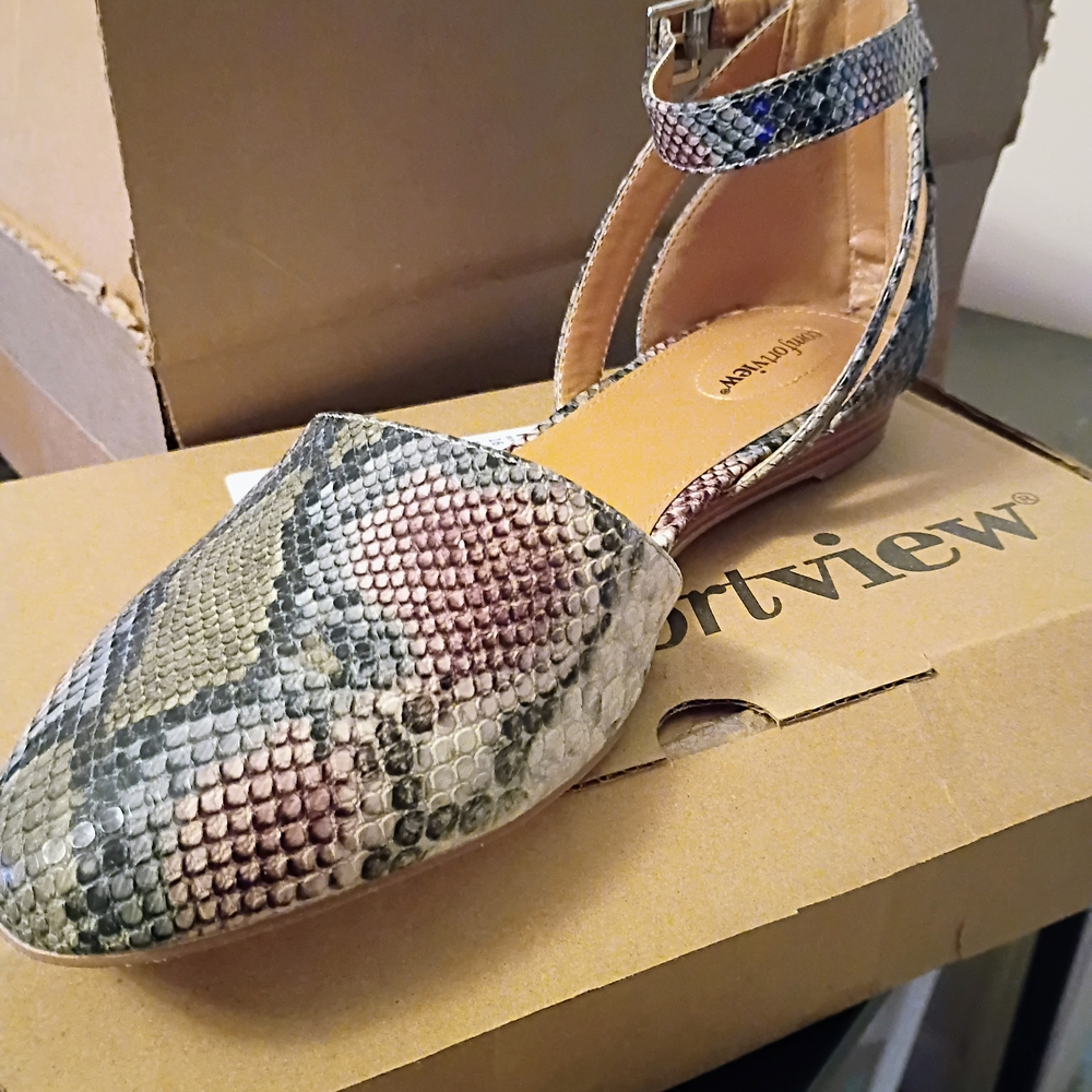 Comfortview Multicolor Snakeskin Flats